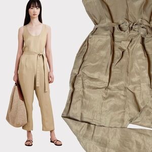 Banana Republic Viscose Linen Jumpsuit Workwear Khaki L NWT